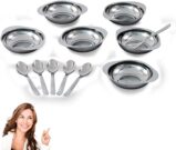 CONJUNTO PARA SOBREMESA BRAVINOX 12 PEÇAS JOGO DE TAÇAS INOX GOURMET